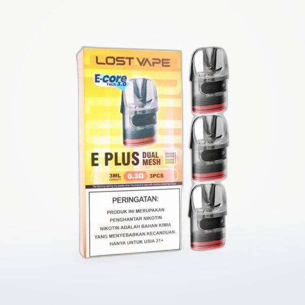 LOSTVAPE : E PLUS CARTRIDGE DUAL MESH 3ML(3PCS)